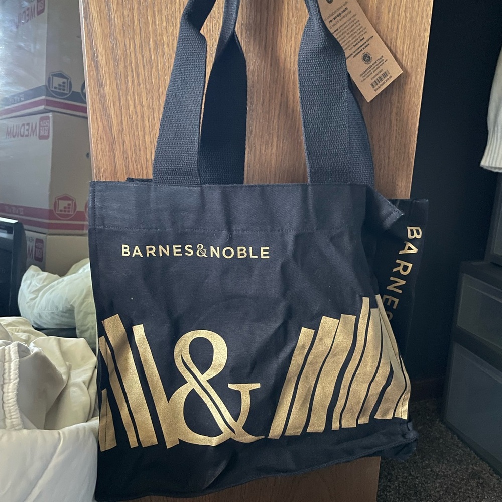 Barnes & Noble Black Tote with Gold Design